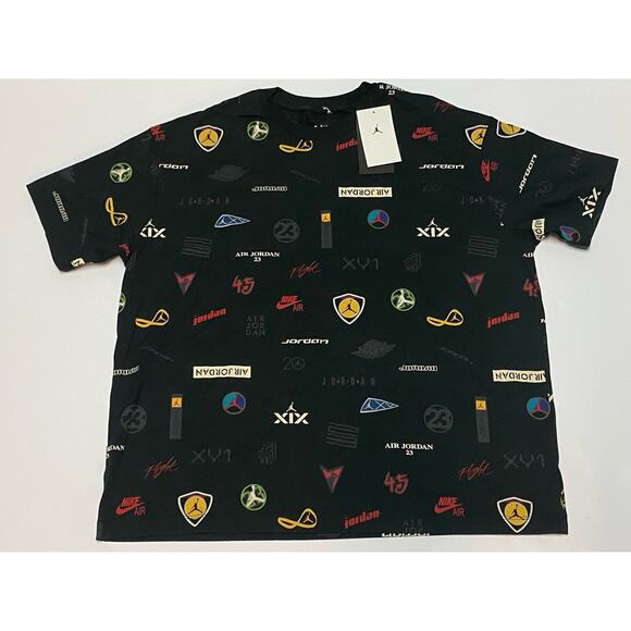 Air Jordan Loose Fit Jumpman Women's XL Art Logo Allover Print Tee Short Sleeve - Picture 1 of 8